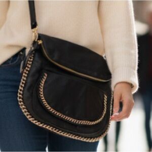 Sabina New York Black genuine Leather Crossbody/Messenger Bag NWT